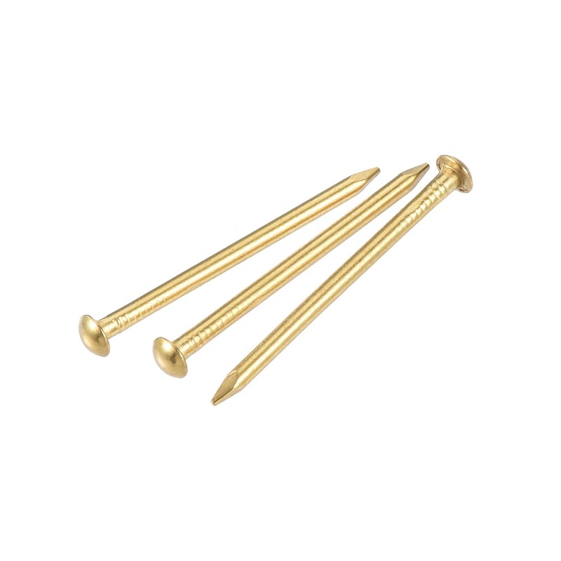 sourcing map 60pcs Small Hardware Brass Nails 1.5 mm x