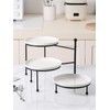 Kanwone 3 Tiered Serving Stand with White Porcelain Plates, Tiered