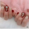 [Handmade Nail Tips] Burgundy Stone Nails / [수제네일팁] 버건디 스톤네일