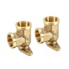 sourcing map Brass Pipe Fitting 90 Degree Drop Ear Elbow