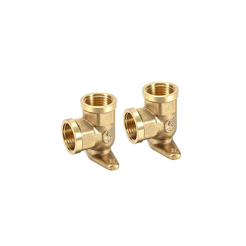 sourcing map Brass Pipe Fitting 90 Degree Drop Ear Elbow