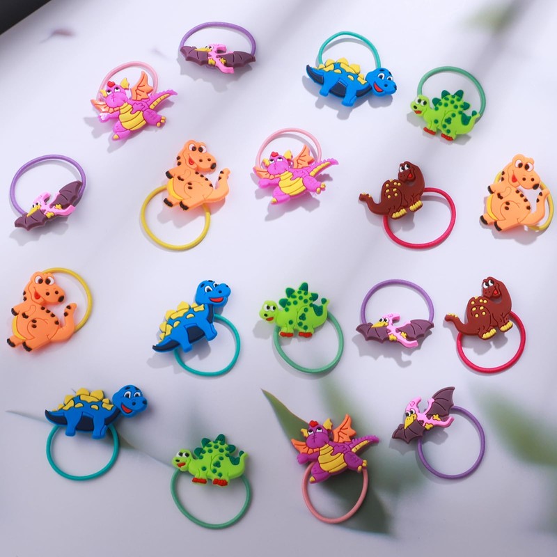 Pack of 36 Dinosaur Hair Bobbles Girls Cartoon Elastic Hair