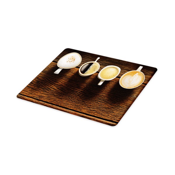 Lunarable Coffee Cutting Board, Foamy Hot Coffee Beverage in White