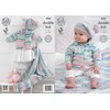 King Cole 4202 Knitting Pattern Babies Cardigan Blanket and Beret