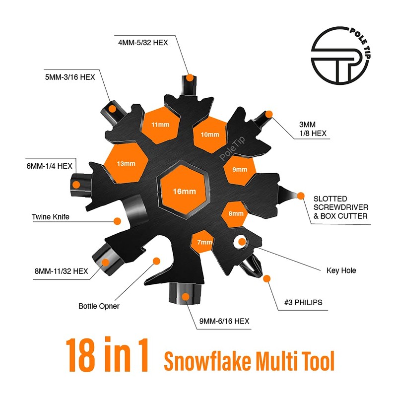 Pole Tip Snowflake and Credit Card Multitool Plus - 46