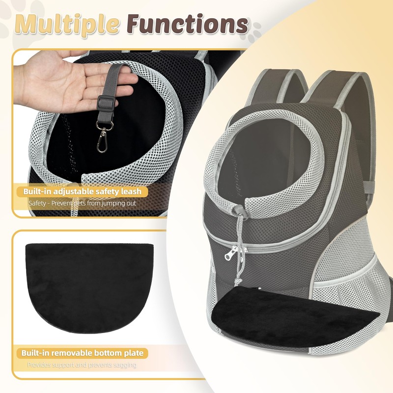 WOYYHO Pet Dog Carrier Backpack with Storage Pockets Small Dog