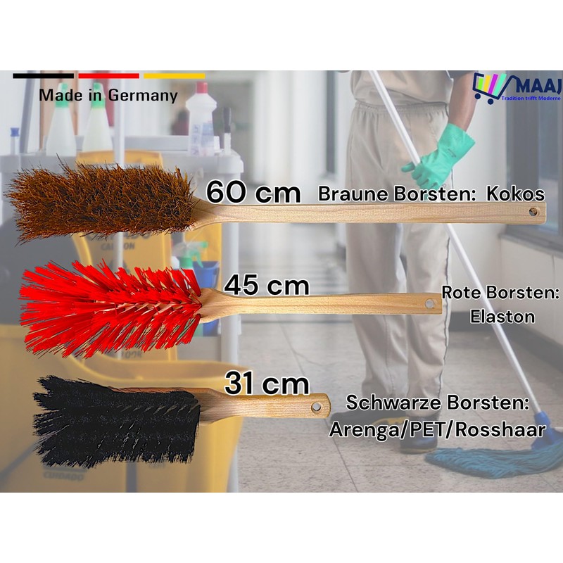 2 x MAAJ Hand Brush 28 cm Coconut for Tool