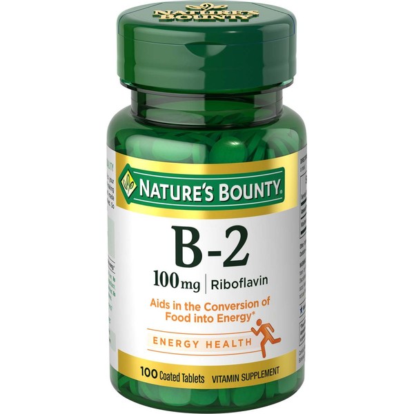 Nature's Bounty Vitamin B-2 100 mg, 100 Coated Tablets (Value Pack of 5)