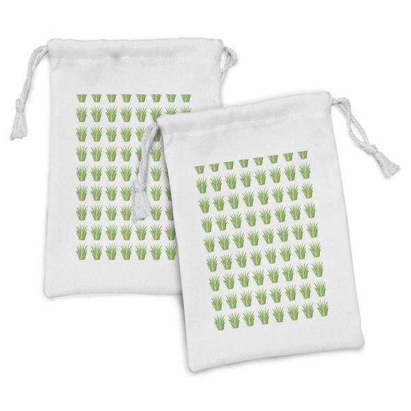 Ambesonne Agave Fabric Pouch Set of 2, Cacti Cactus Family