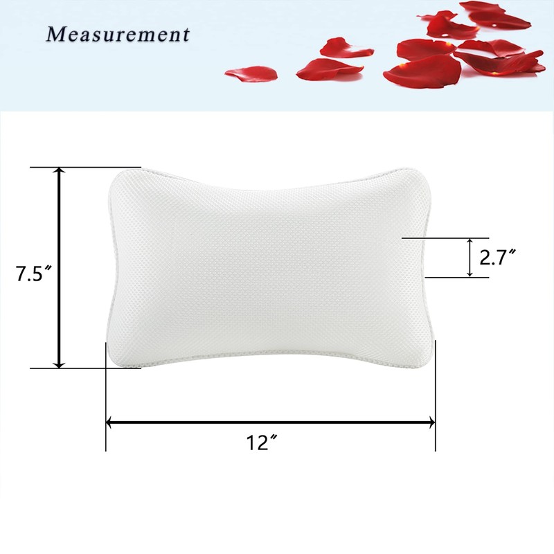 Bath Pillow for Tub, Non Slip, Breathable Soft, Comfortable Head