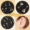 20 Pcs Stainless Steel Earring Backs Gold Flat Screw On