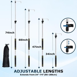 Truck Bed Cargo Truck Tool,Cargo Grabber Pickup Truck Bed Thickened Stainless Steel Telescopic 33-74inch wear-Resistant complimentary Storage Bag Professional Cargo Grabber Reach Retriever Tool.