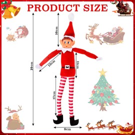 Plush Elves with Faces Made of Vinyl - Red 15 Inch Long Leg Doll Cute Cheeky Boy Elf Toy