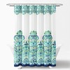 Lush Decor, Blue and Green Clara Shower Curtain-Fabric Colorful Boho
