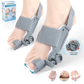 SOFTOHOM Upgraded Bunion Corrector for Women & Men, Adjustable Bunions Corrector, Bunion Fix Without Surgery, Big Toe Straightener, Bunion Splint for Left/Right Foot Relief (2 pcs)
