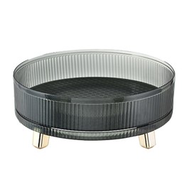 Storage Turntable 360 Degree Rotating Prevent Slip Stylish Organizer Tray for Desktop Cosmetics Spices Blackish Green Gold