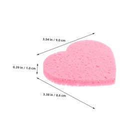 FOMIYES 5pcs Heart Shape Makeup Remover Sponges Soft Facial Cleansing Sponges for Gentle Exfoliation Pink Wood Pulp Cotton for Precise Makeup Removal and Stylish Skincare Routine