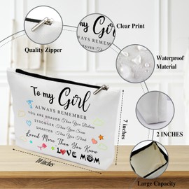 seclate Graduation Gifts for Her, Makeup Bag Zipper Pouch, Cosmetic Bag for Purse Travel Toiletry Bag, Daughter Birthday Gift from Mom - B22