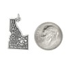 LGU Sterling Silver Oxidized Idaho State Map Charm