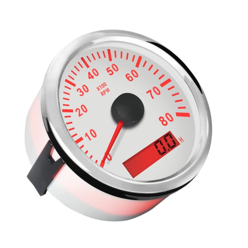 ELING Tachometer REV RPM Gauge with Hour Meter 8000RPM 85mm