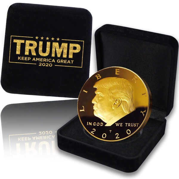 Donald Trump Coin 2020 with Gift Box - Gold Plated Collectible Coin, Protective Case (Donald Trump Coin with Gift-Box)