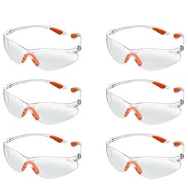 TMBMLPP Clear Safety Glasses, 6 pcs Eye Protection Glasses, Work Glasses Safety, Lab Goggles, Protective Glasses, Eye Protection, Safety Glasses,for Work, Construction, Laboratory,Anti Dust,Chemistry