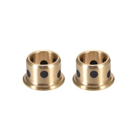 sourcing map Flange Sleeve Bearing 10mm Bore x 13mm OD x 10mm Length x 16mm Flange Dia. x 1.5mm Flange Thickness Cast Brass Bushings 2PCS Self-Lubricating for Precision Industrial Equipment