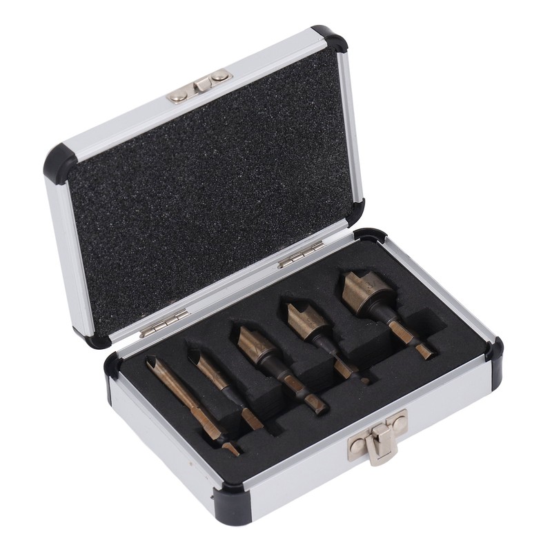 5 Pcs Countersink Drill Bit 1/4in 3/8in 1/2in 5/8in 3/4in