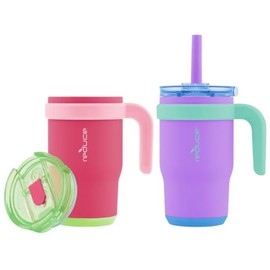 REDUCE 14 oz Coldee Tumbler with Handle for Kids (Magnetic Purple/Pink)