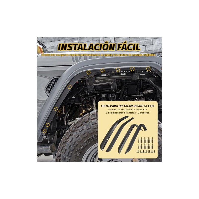 UYA Extensiones de Salpicaderas para Jeep Gladiator JT Mojave &