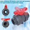 2PCS PVC Union Ball Valve, 3/4" Inch (DN20) True Union