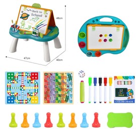 Magnetic Whiteboard and Blackboard Drawing Writing Painting Learning Table Toys, Double Side Board for Kids