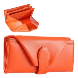 Legare Legare Women's Long Wallet Large Capacity Galson Open-and-Close Type Coin Purse Large Capacity Easy to Use Mother's Day Practical Mother's Day Gift Gift, orange