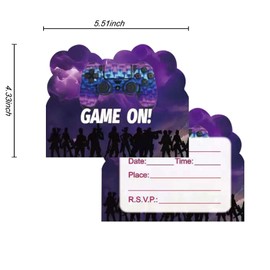 24PCS Video Game Invitation Cards for Kids Birthday, video Game Party suppies,Game Party Invitations for Kids Boys