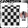 2Pcs Checkered Backdrop- Black White Checkered Backdrop Foil Streamer 1x