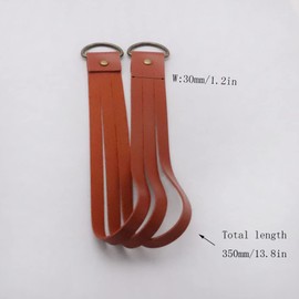 2Pcs Leather Curtain Tiebacks, glrovazas Decorative Holdbacks Straps with Metal Hooks for Drapes, Outdoor Window Treatment, Elegant Leather Strap for Living Room, Bedroom & Office Use (Red-Brown)