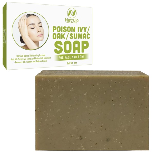 Poison Ivy Soap Bar - All Natural Poison Ivy Relief - Anti-Itch Skin Cleanser Bar for Poison Ivy, Poison Oak & Sumac - Removes Oils, Soothes & Relieves Rashes - 4 oz Bar Made in USA