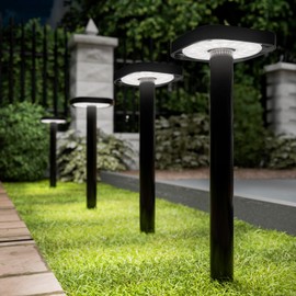 Sunco 2W LED Square Solar Pathway Walkway Driveway Backyard Patio Garden Outdoor Residential Super Bright Light, 120 Lumens, 2CCT 2700K Soft White/4000K Cool White, Dimmable, 3.7V 4 Pack.