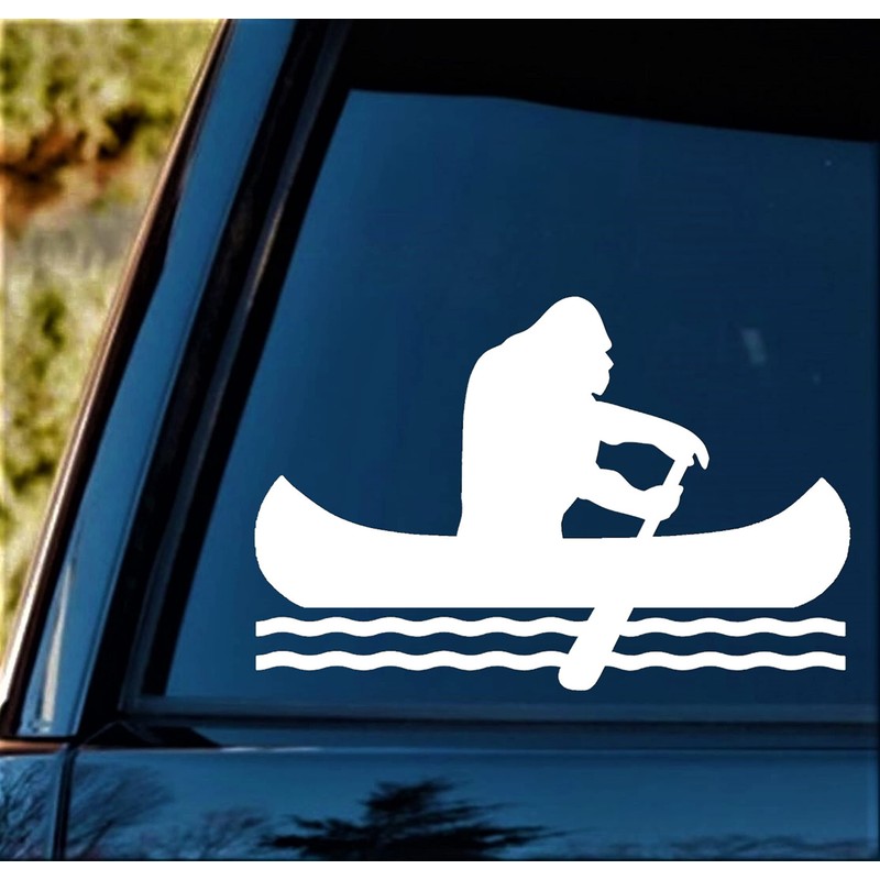 C1155 Bigfoot Sasquatch Canoe Decal Sticker