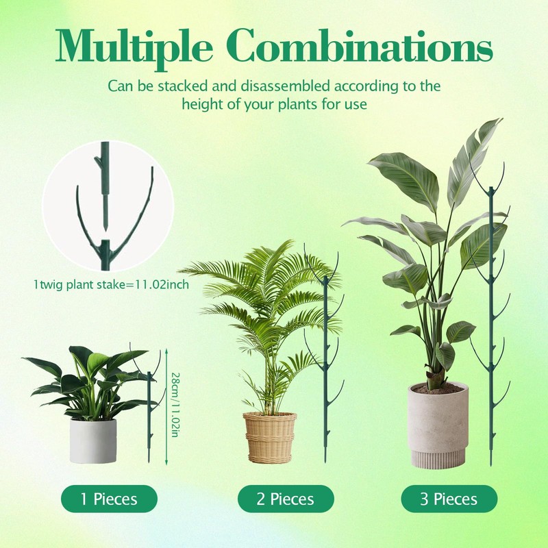 10pcs Stackable Monstera Plant Support,Plant Stakes for Indoor and Outdoor