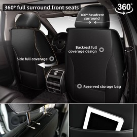 AOMSAZTO Car Seat Covers Front Seats for Honda Accord Civic Ridgeline CRV HRV Fit Insight: Faux Leather Saet Cover Waterproof Breathable Durable(2 Seat Covers Grey)