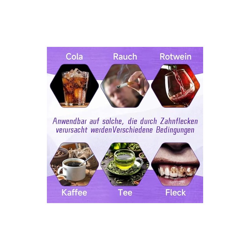 Purple Toothpaste White Teeth, 30 ml Purple Teeth Whitening Toothpaste,