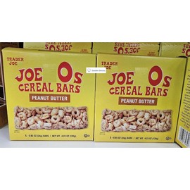 Trader Joe OS Cereal Bars Peanut Butter 4.23oz 120g (Two Boxes)