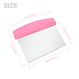 KUFUNG Stainless Steel Pastry Scraper Bench Scraper Chopper, Best as Pizza and Dough Cutter (Pink, 6 Inch)