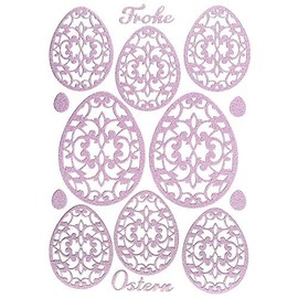 Ideen mit Herz 3-D Sticker Deluxe | Easter & Spring | Raised Stickers | Ideal for Easter Decoration & Easter Card Making | Sheet Size: 21 x 30 cm (Easter | Pink)