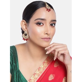 Aheli Traditional Dangle Earring Maang Tikka Ethnic Festive Indian Bollywood Wedding Jewelry Set Gift for Women