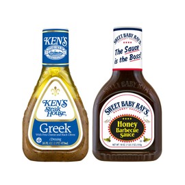 Ken's Steak House Variety, 1 Ken's Steak House Greek Dressing, 16 OZ, 1 Sweet Baby Rays Barbecue Sauce, Honey, 18 OZ, 1 CT
