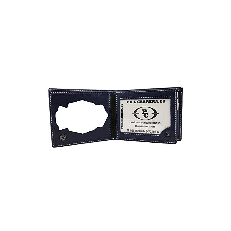 Piel Cabrera National Police Honors Blue Minimalist License Plate Wallet,