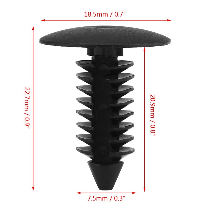 100 Pcs Plastic Automotive Rivets Push In Rivet Bumper Door