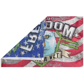 If You Love Your Freedom Thank A Vet USA Eagle Premium Quality Fade Resistant Heavy Duty 3x5 3'x5' Rough Tex 68D Nylon Flag Banner